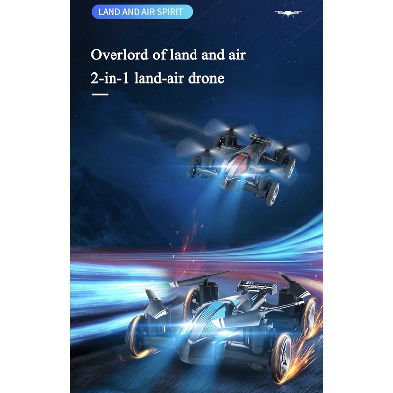 RC Drone Mini Fungsi 2 in 1 Mobil dan Pesawat Drone