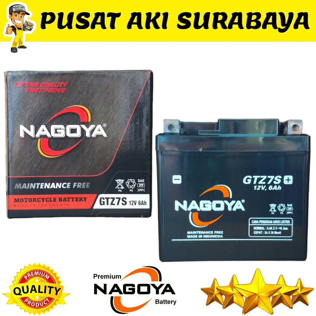 THE BEST PRODUK NAGOYA GTZ7S 6 AMPER AKI KERING MOTOR FAZZIO GSX R150 NEW NMAX BEAT ESP ISS MTZ6S YTZ6V GTZ6S