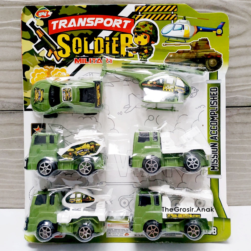 Transport Soldier Military ISI 6 Mainan Mobil Helikopter Tentara Militer