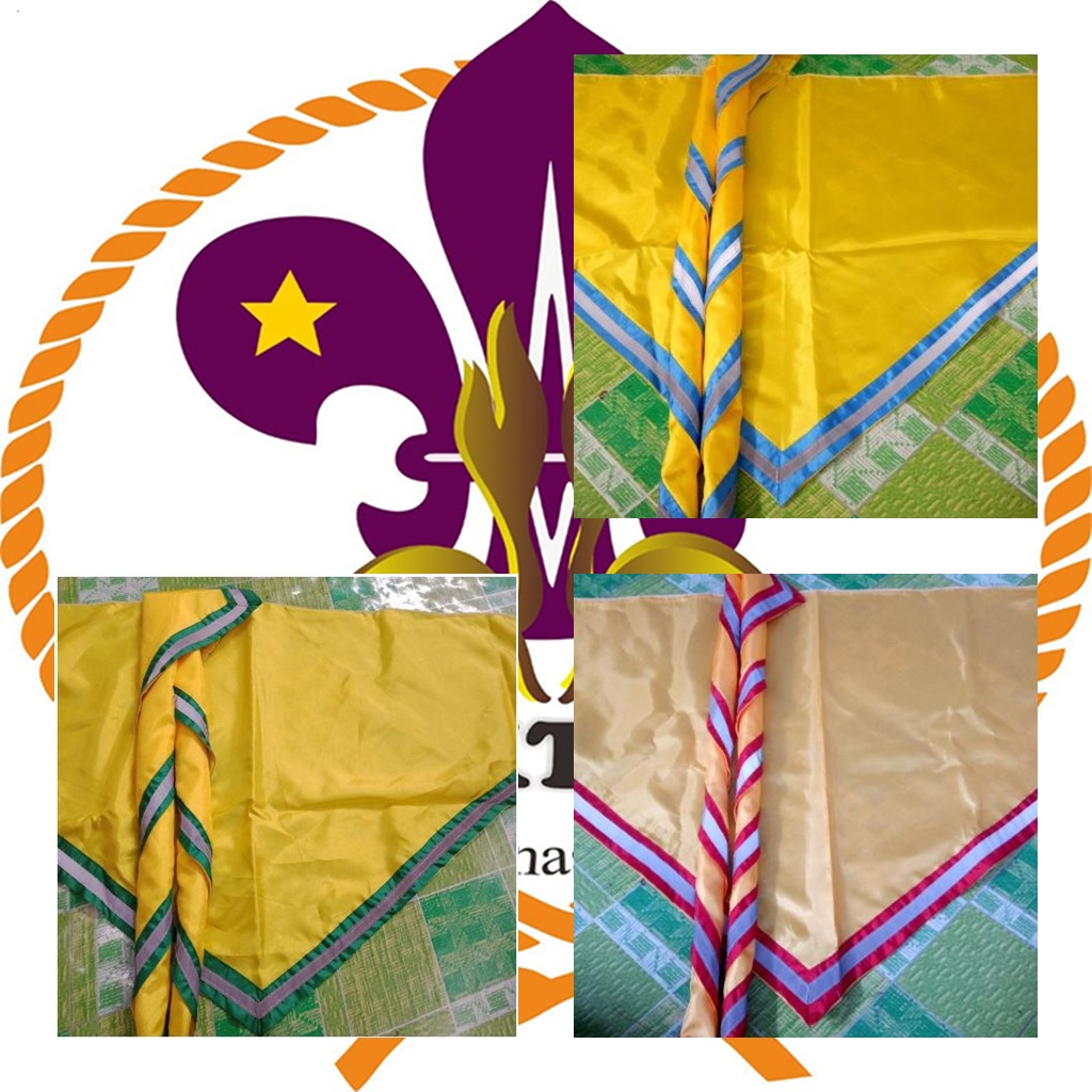 Scarf Pramuka 2 Warna Pita Bercahaya Scraf Pramuka Scarft Slayer Sleyer Pramuka Kuning Pita Bercahay