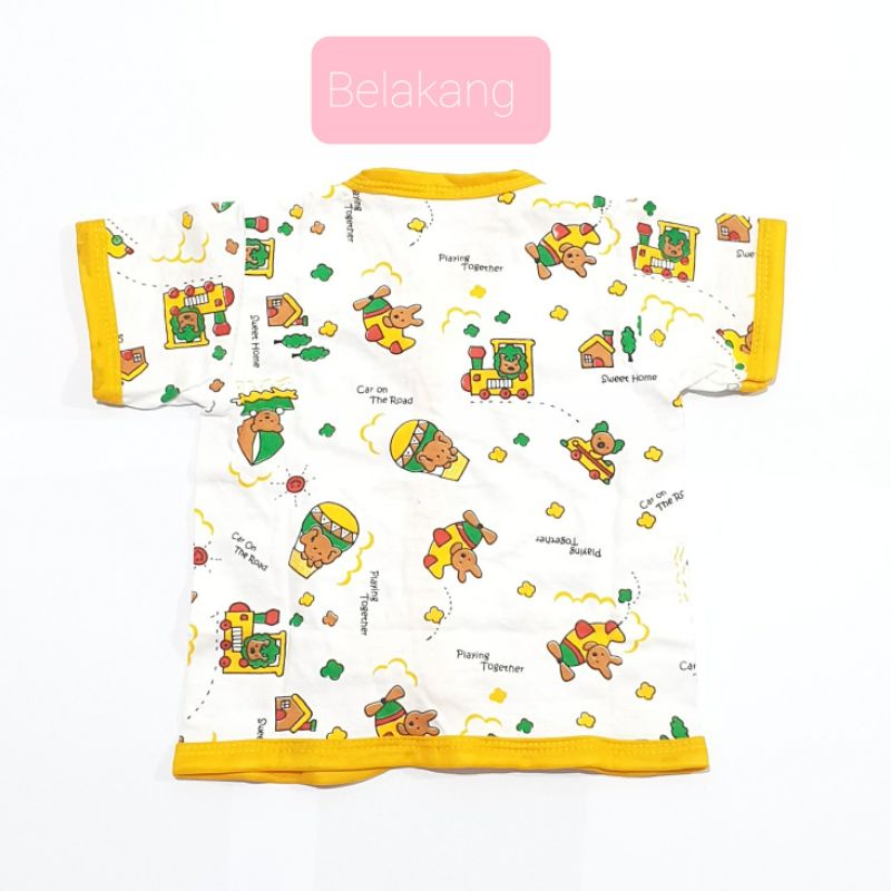 Baju Setelan Bayi Newborn / Baju Celana Bayi Putih Sablon - 40703032