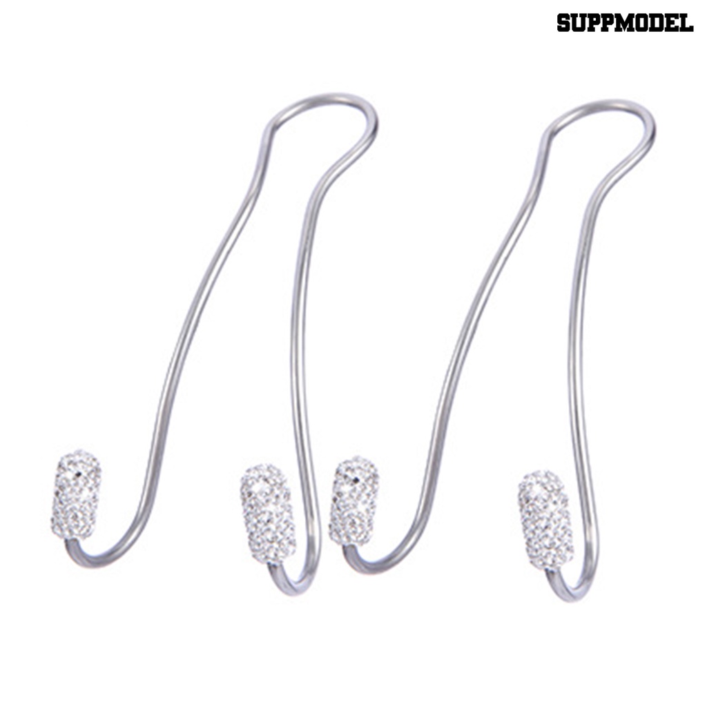 [Dekorasi] 1pasang Pengait Headrest Mobil Stainless Steel Kuat Beban Bantalan Aksesoris Interior Berlian Imitasi Berkilau Otomotif Gantungan Kursi Belakang Organizer Untuk Kendaraan