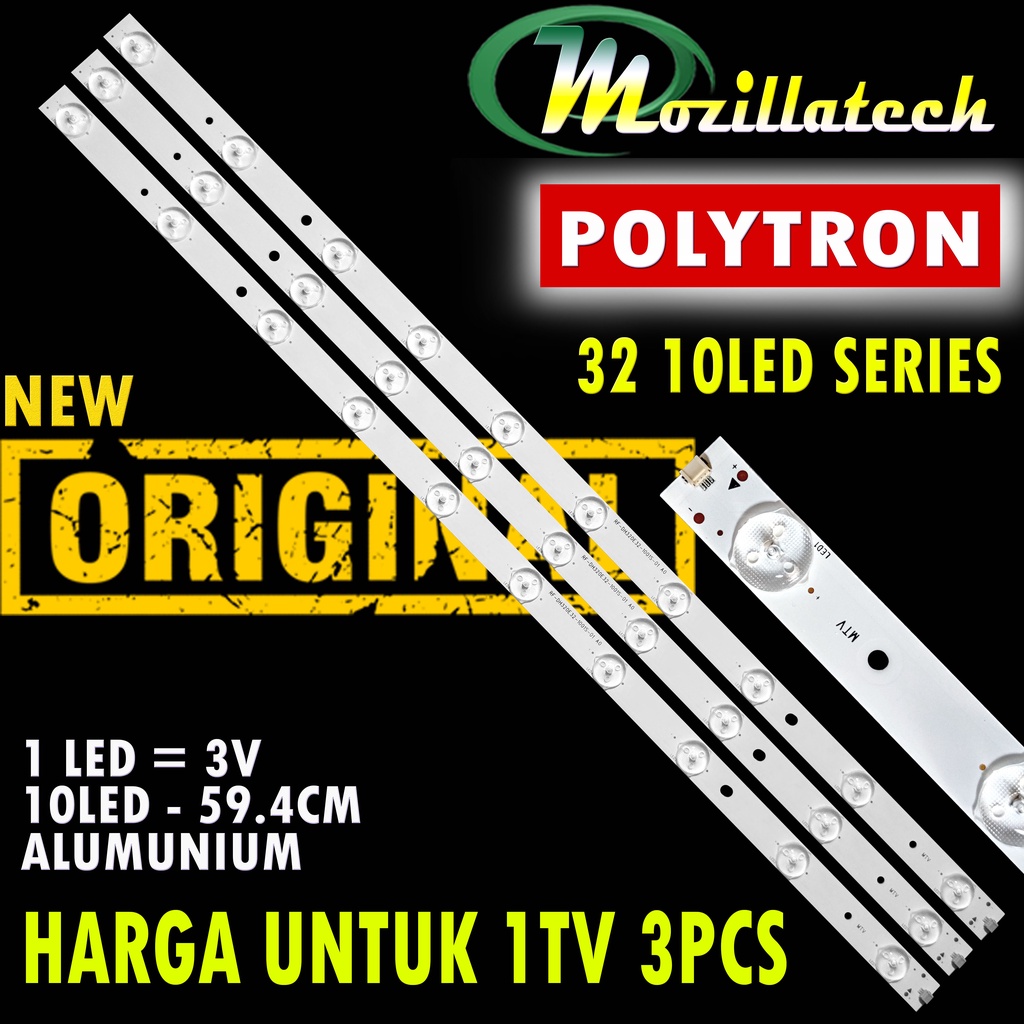 Lampu backlight tv polytron 10led backlight polytron 10k backlight tv led polytron 10k 3pcs