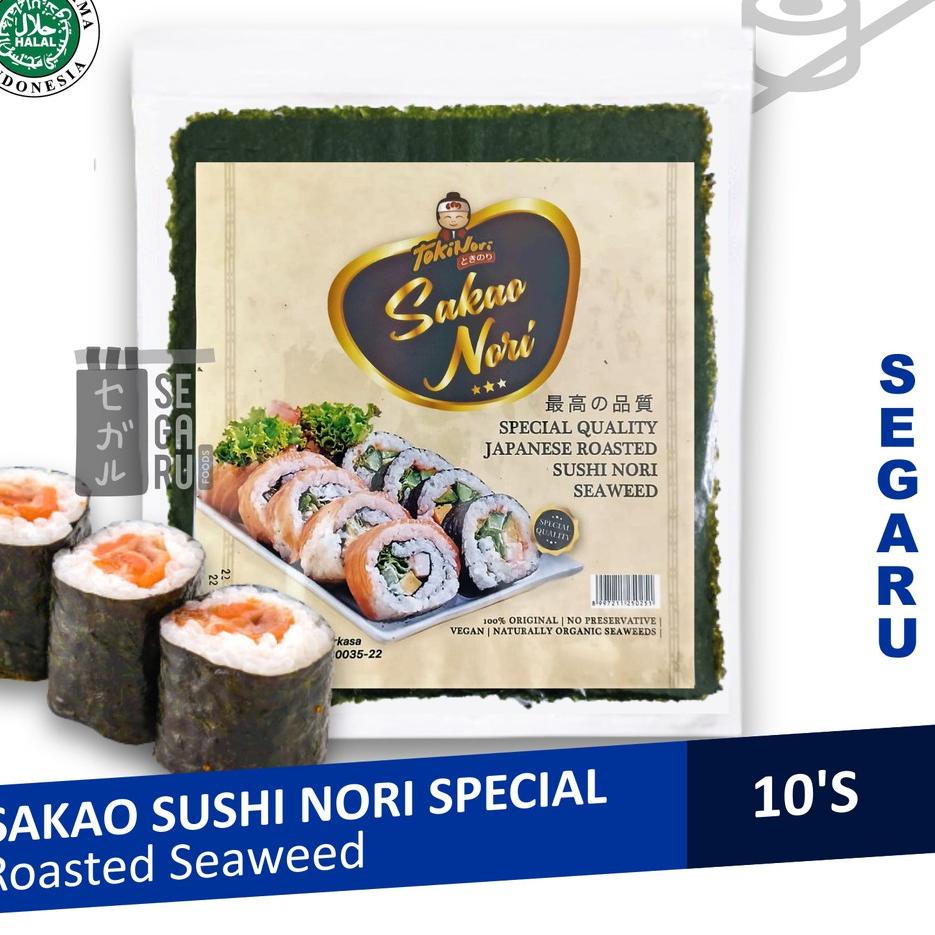 

[KODE PRODUK NGTG87296] Sakao Nori Sushi Spesial 10 Sheet Sushi Roasted Rumput Laut Halal MUI