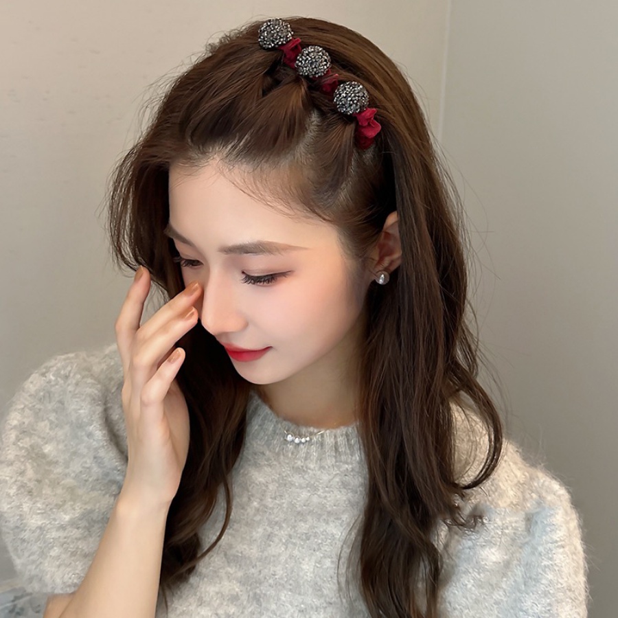 Korea Berlian Imitasi Kepang Klip Rambut Kristal Gadis Jepit Rambut Klip Samping Fashion Aksesoris Rambut