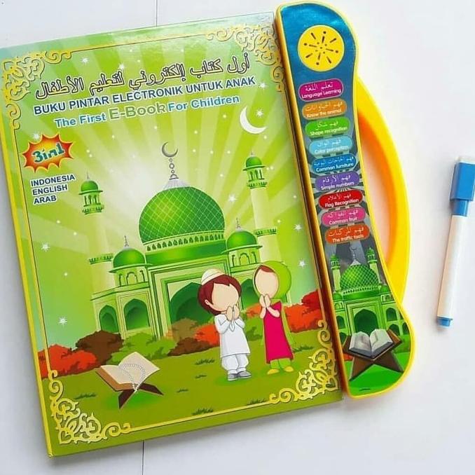 Mainan Edukasi Anak Usia 1 2 3 4 5 tahun Ebook Muslim 4 bahasa Buku Pintar Bisa Bersuara [TMP.10De22