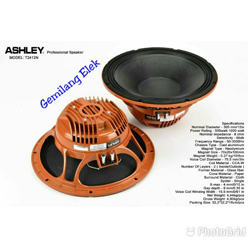 Speaker ASHLEY 12 inch T2412N Original