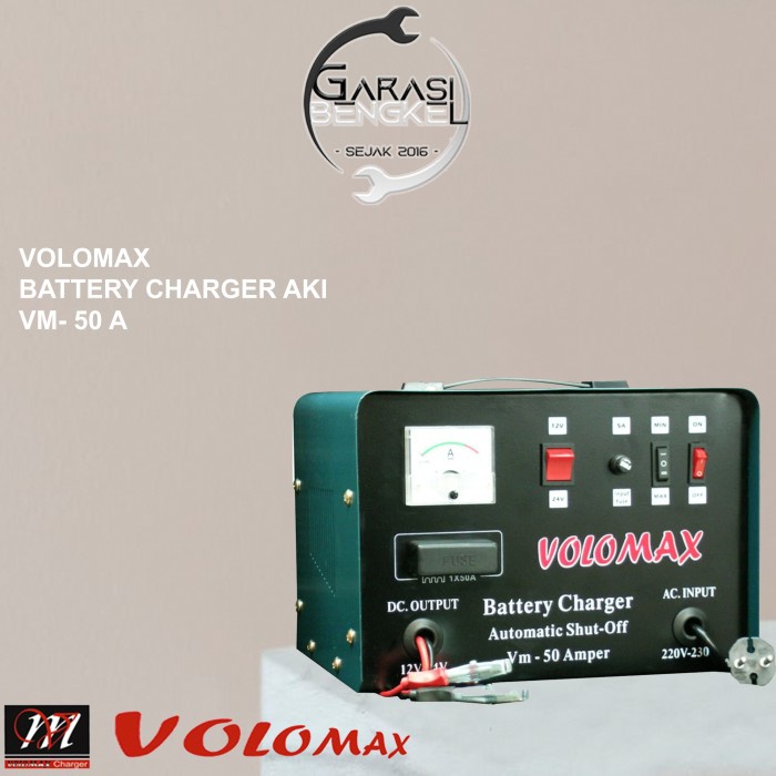 Volomax Battery Charger Aki 50A -Battery Charger Accu-Casan Aki Basan
