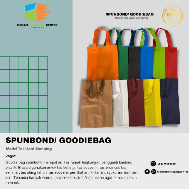

Spunbond Handle / Goodie Bag Handle / Tas kain uk. 25x35x8cm 75gsm 12pcs