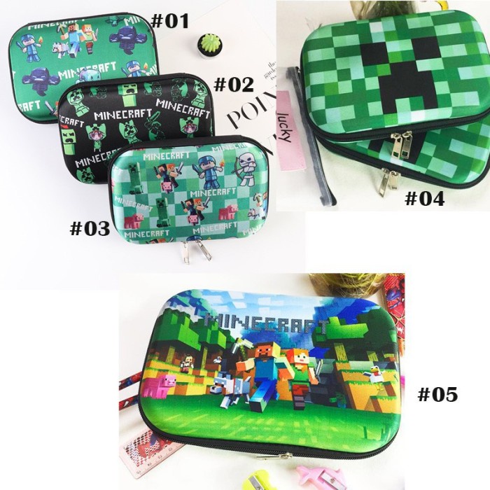 

Pad Tempat Pensil Kapasitas Besar Motif Kartun Minecraft 3D Bahan Eva