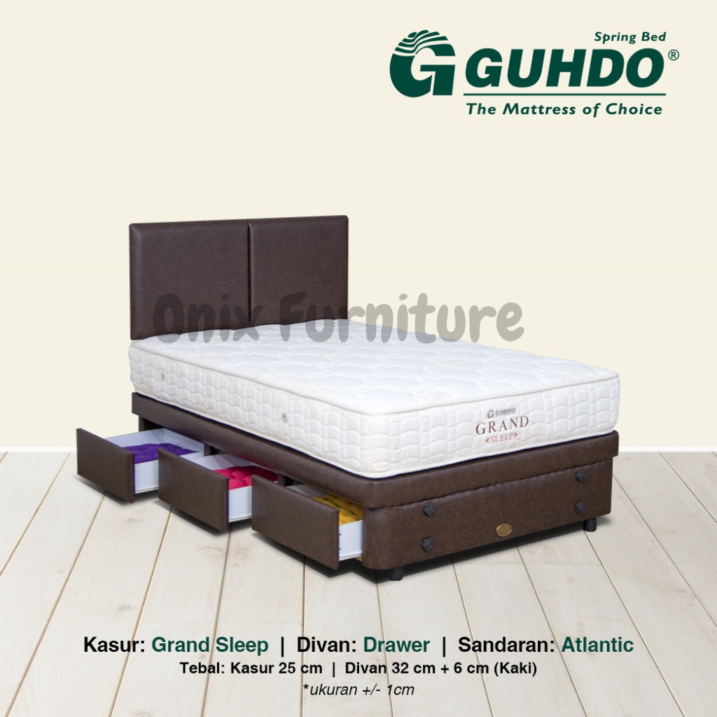Springbed Gudho Base Drawer Atlantic Grand FULLSET 120x200 Brown