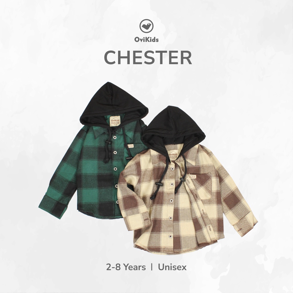 OVIKIDS CHESTER | Kemeja Flanel Hoodie (2-4 Tahun)