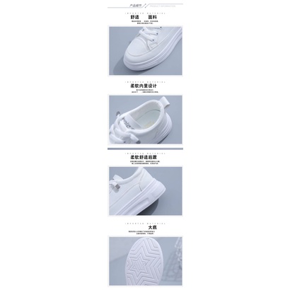 {EJ} Sepatu Wanita Sneakers Putih Fashion Korea Musim semi Sport Import