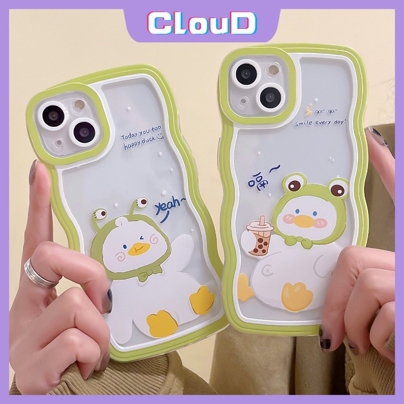Vivo Y35 Y35 Y15s Y16 Y22 Y20 Y21 V20 V21 Y02s V25E Y75 V25 Y12 Y12s Y17 Y22s Y33s Y15 Y12i Y30 Y21s Y11 Y15A Y91 Y50 Y91C Y93 Wavy Edge Kartun Lucu Bebek Susu Teh Soft Tpu Casing Ponsel
