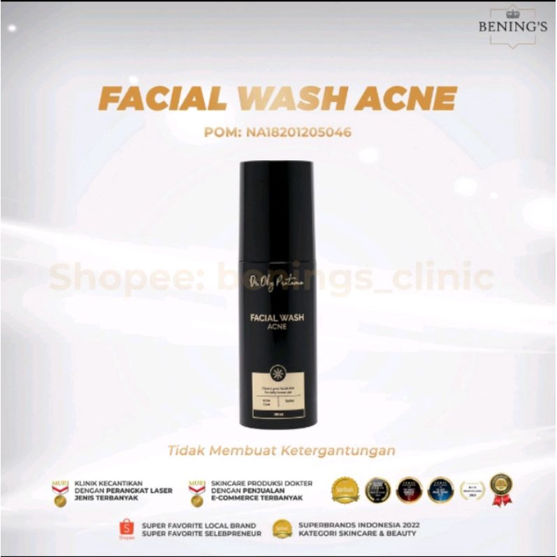 Bening's Facial Wash Acne l Sabun Cuci Wajah Untuk Masalah Jerawat Dan Beruntus