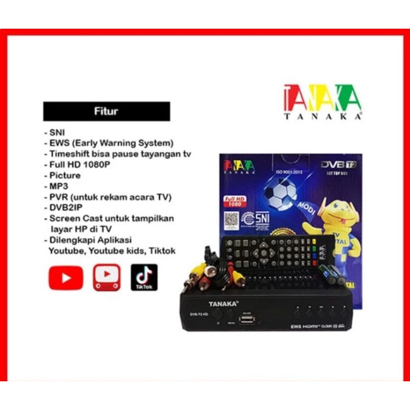 SET TOP BOX RECEIVER DVB T2 TANAKA STB TANAKA