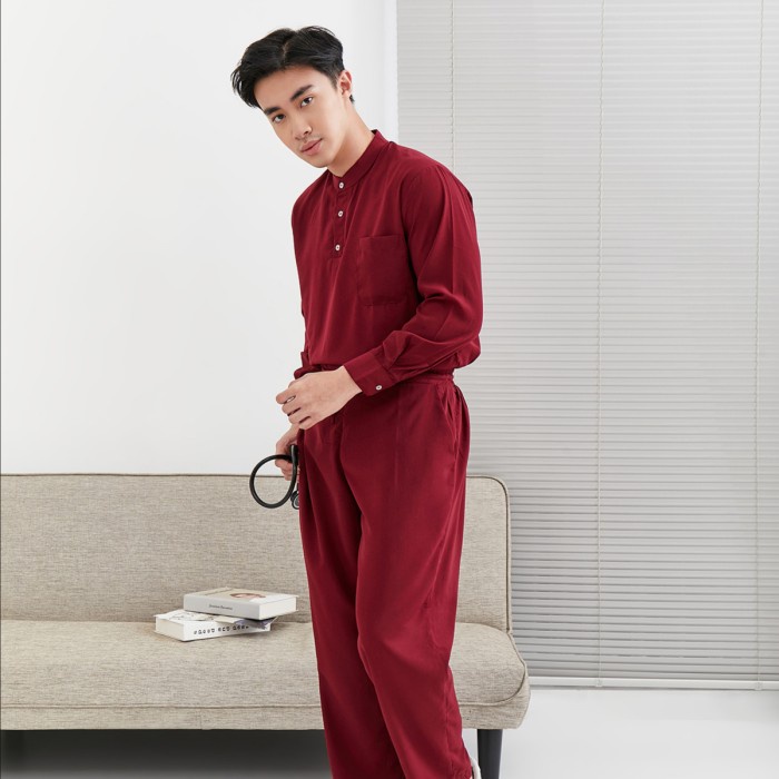 Baju Jaga MLS - MAROON Scrubs on Call Flowy Lengan Panjang