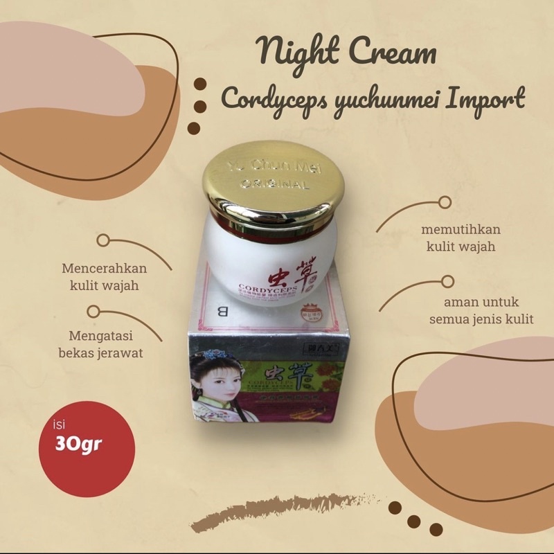 Cordyceps Yu Chun Mei Import ( Cream Malam )