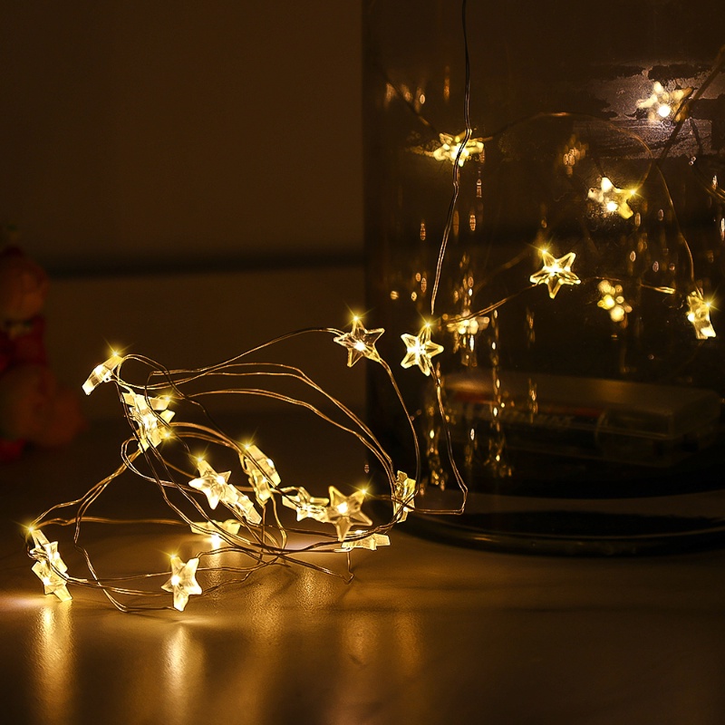 1/3meter LED String Light Bintang Kecil Kawat Tembaga Garland Warm White Fairy Lights Untuk Dekorasi Pesta Pernikahan Natal Rumah Liburan Pencahayaan