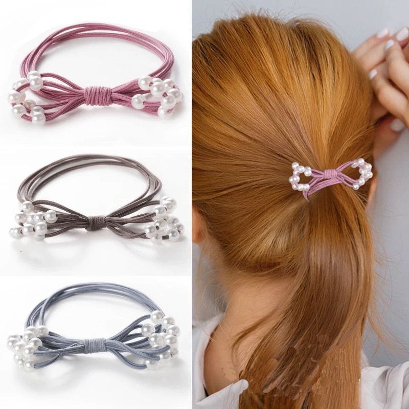 aksesoris rambut mode B0020 Pearl Rubber Material Korean Fashion Hair Accessories