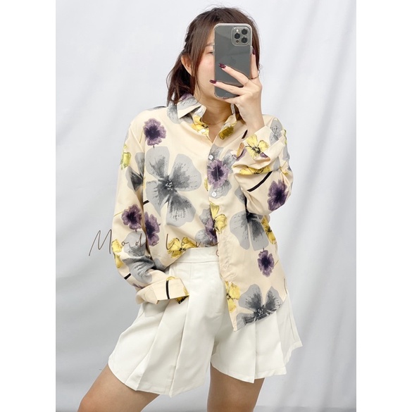 MDLV ~ 7949# Florinda Floral Shirt Kemeja Bunga Import
