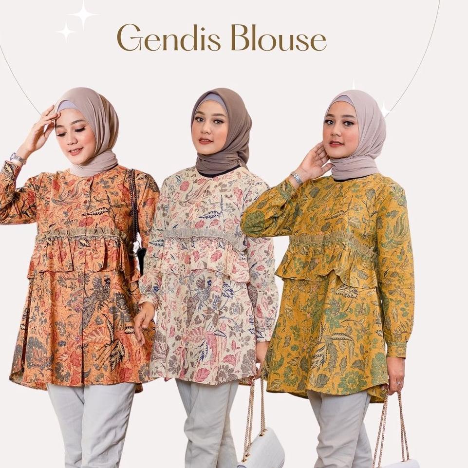 Terlaris Audry Batik - Gendis Blouse Batik Kerja Kantor Wanita Murah Batik Solo premium cantik moder