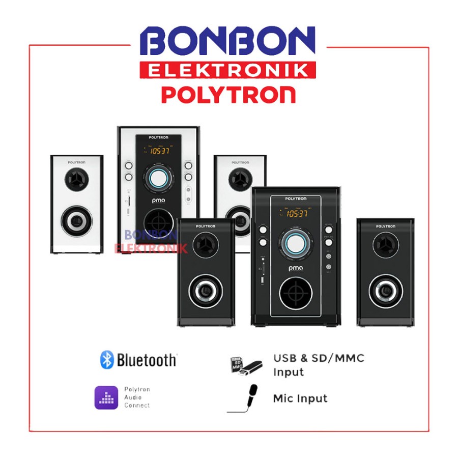 Polytron Multimedia Speaker PMA 9523 B/W Bluetooth Karaoke