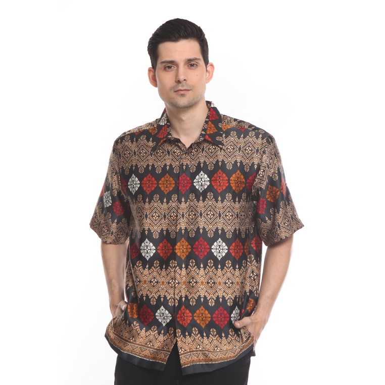 Arjuna Weda Hem Pria Batik Motif Tenun