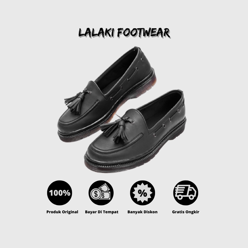 Xcloud x LALAKI Sepatu SlipOn Doctmart Casual Pria XANDER Black