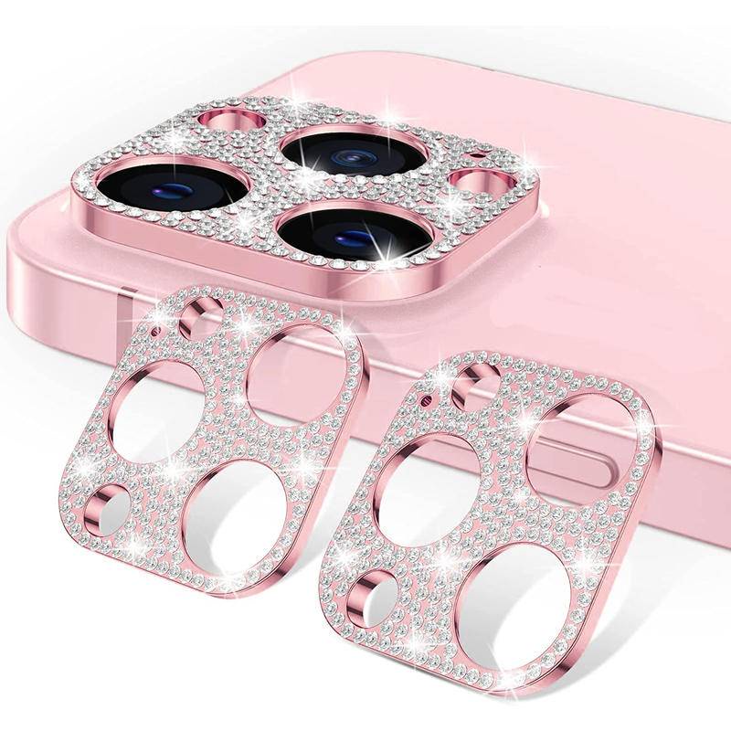 IPHONE Mewah Berlian Glitter Bling Penutup Belakang Kamera Pelindung Untuk Iphone14 11 12 13 Pro Max Mini Plus 3D Berlian Imitasi Mengkilap Logam Lensa Film