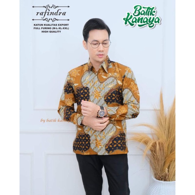 Kemeja batik pria lengan panjang batik Kanaya full puring
