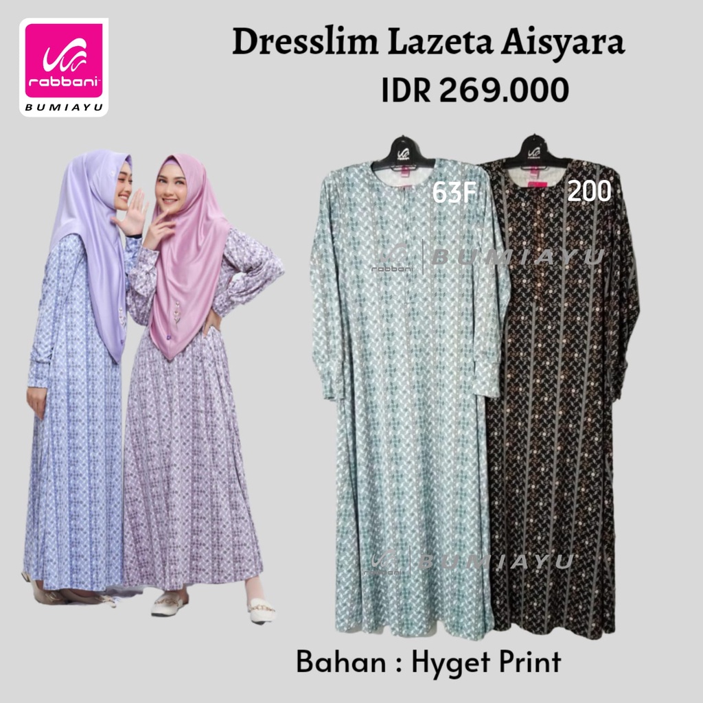 DRESSLIM LAZETHA AISYARA RABBANI - GAMIS RABBANI MOTIF