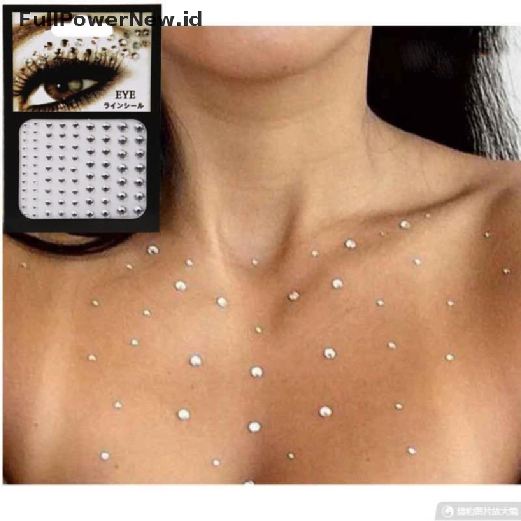 Power Stiker Tato Glitter Berlian Makeup Eyeliner Eyeshadow Wajah Berlian Imitasi Stiker ID
