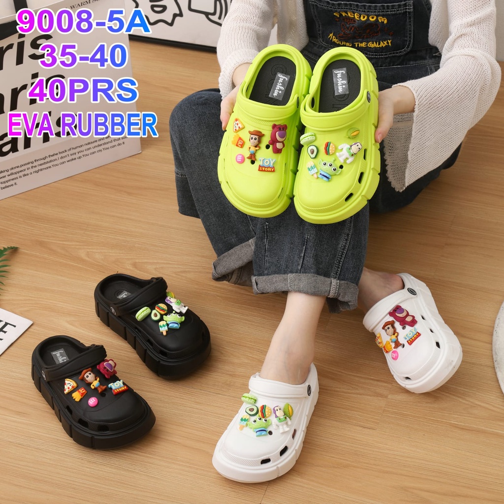 Sandal Baim / Sandal Jelly Fuji  3D Toy Story Jibbitz / Sandal wanita classic Bae Clog platform 9008+25 / 9008-5