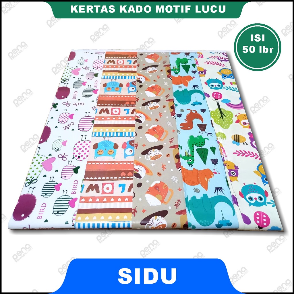 Kertas Kado SIDU Isi 50 pcs - Kertas Bungkus Kado Isi 50 pcs