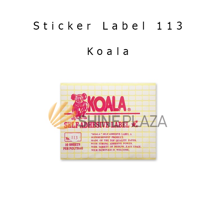 

Kertas Stiker Koala Nomor 113 - Label Sticker Paper No 113 Untuk Undangan Harga Buku Pelajaran Isi 10 Lembar