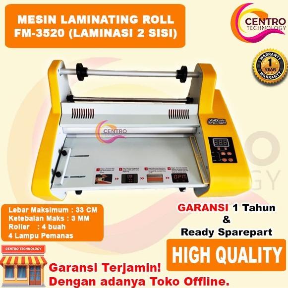 

Mesin Laminating Roll Dua Sisi Ukuran A3 Fm 3520 - 4 Lampu Pemanas