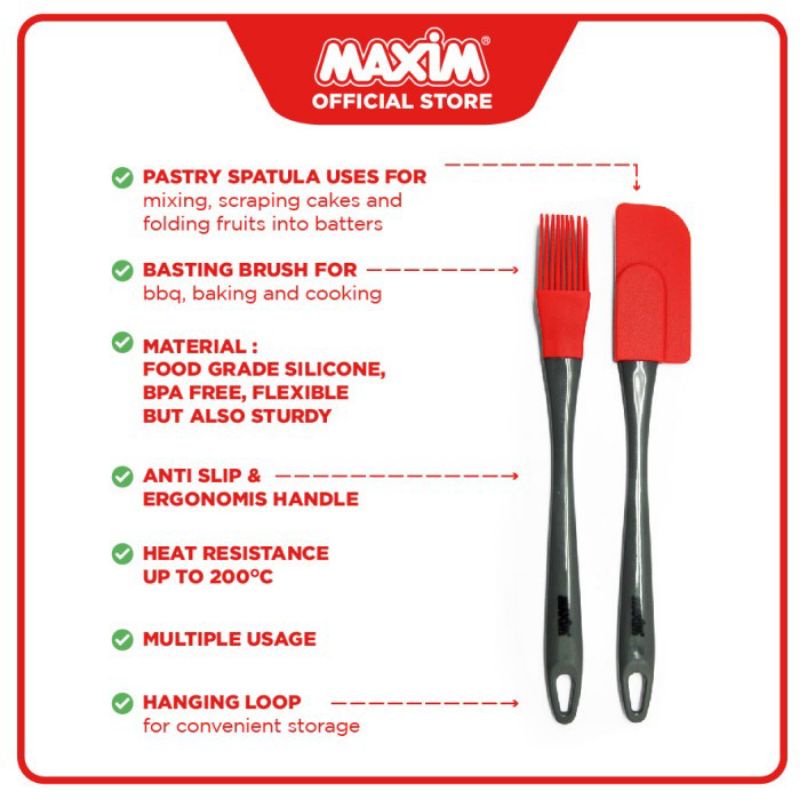 Maxim baking tools spatula scraper basting brush silicone