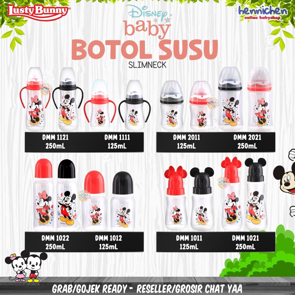 LUSTY BUNNY DISNEY BOTOL SUSU REGULER SLIMNECK 125ml 250ml