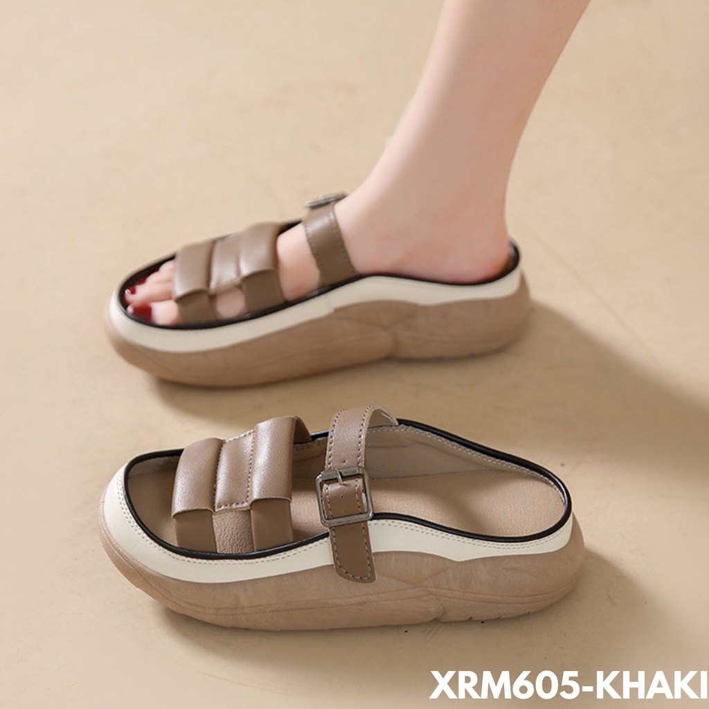 SANDAL WEDGES WANITA SIMPLE KEKINIAN NYAMAN DESIGN STRAP ELEGANT BAHAN PU IMPORT RM605