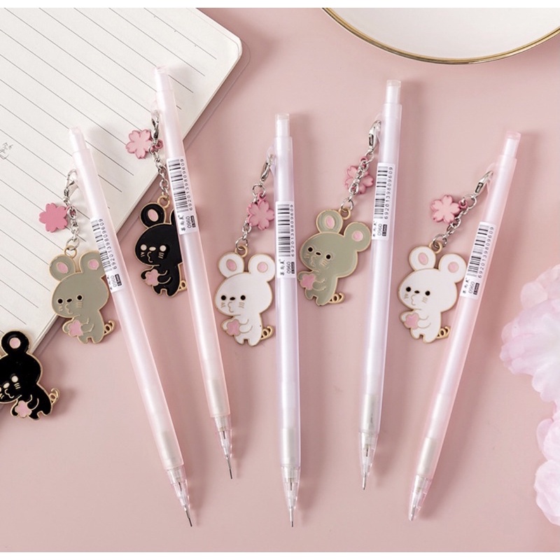 

pensil mekanik/pensil cetek gantungan logam karakter tikus lucu kawaii sakura 0.5mm