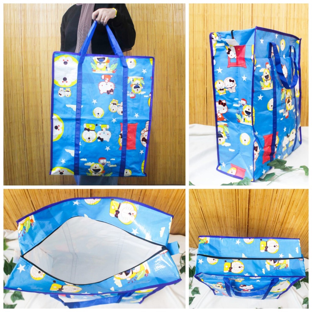 Travelbag Besar Tas Baju Besar Travel Bag Lipat Jumbo Bahan Plastik Tas Pakaian Besar Doraemon Serbaguna Murah