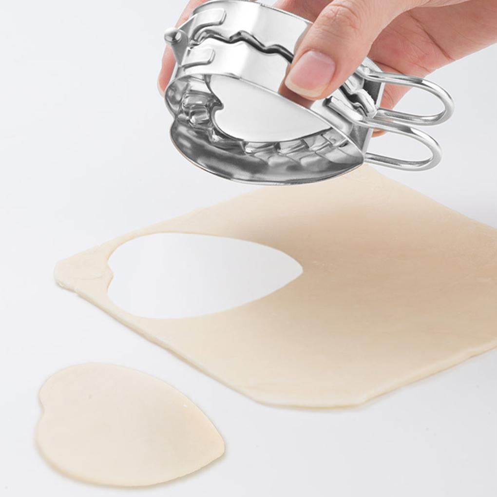 Dumpling Maker Cetakan Stainless Steel Portable Peralatan Berbentuk Hati Dilipat DIY Cetakan Makanan Cina Untuk Pie Pancake Ravioli