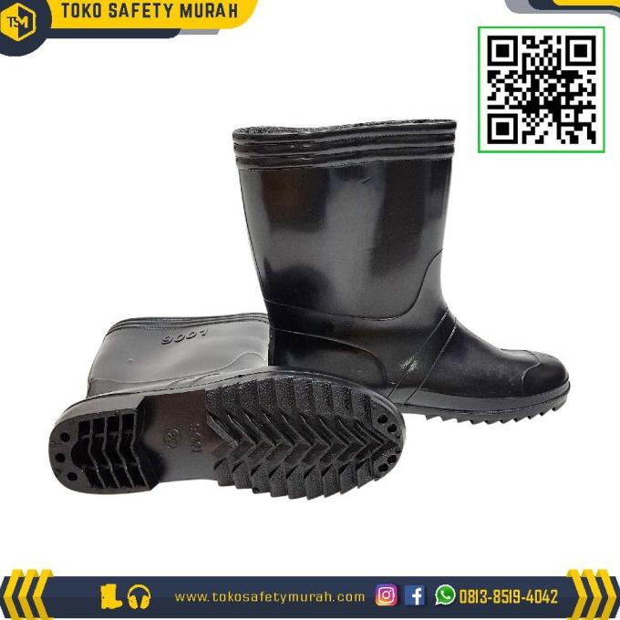 Sepatu Boot Bot Jeep Pria Wanita Pendek Hitam Proyek Karet Anti Air