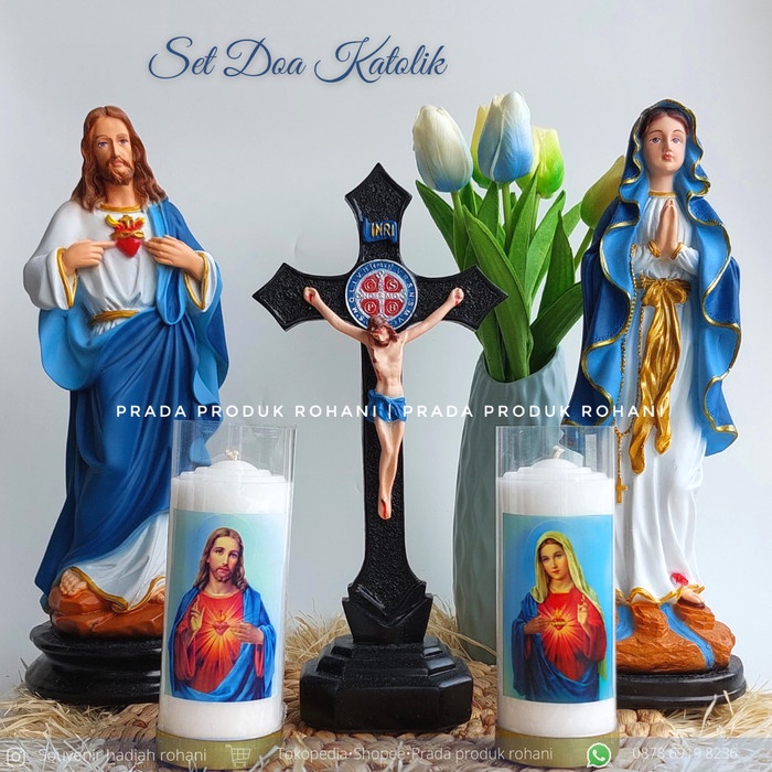 

Nemodorry Patung Bunda Maria 30Cm/Patung Yesus 30Cm/Taplak Misa Katolik/Set Misa