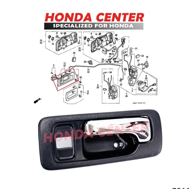 handel handle tarikan gagang pegangan bukaan pintu dalam depan belakang kiri kanan honda accord maestro 1990 1991 1992 1993