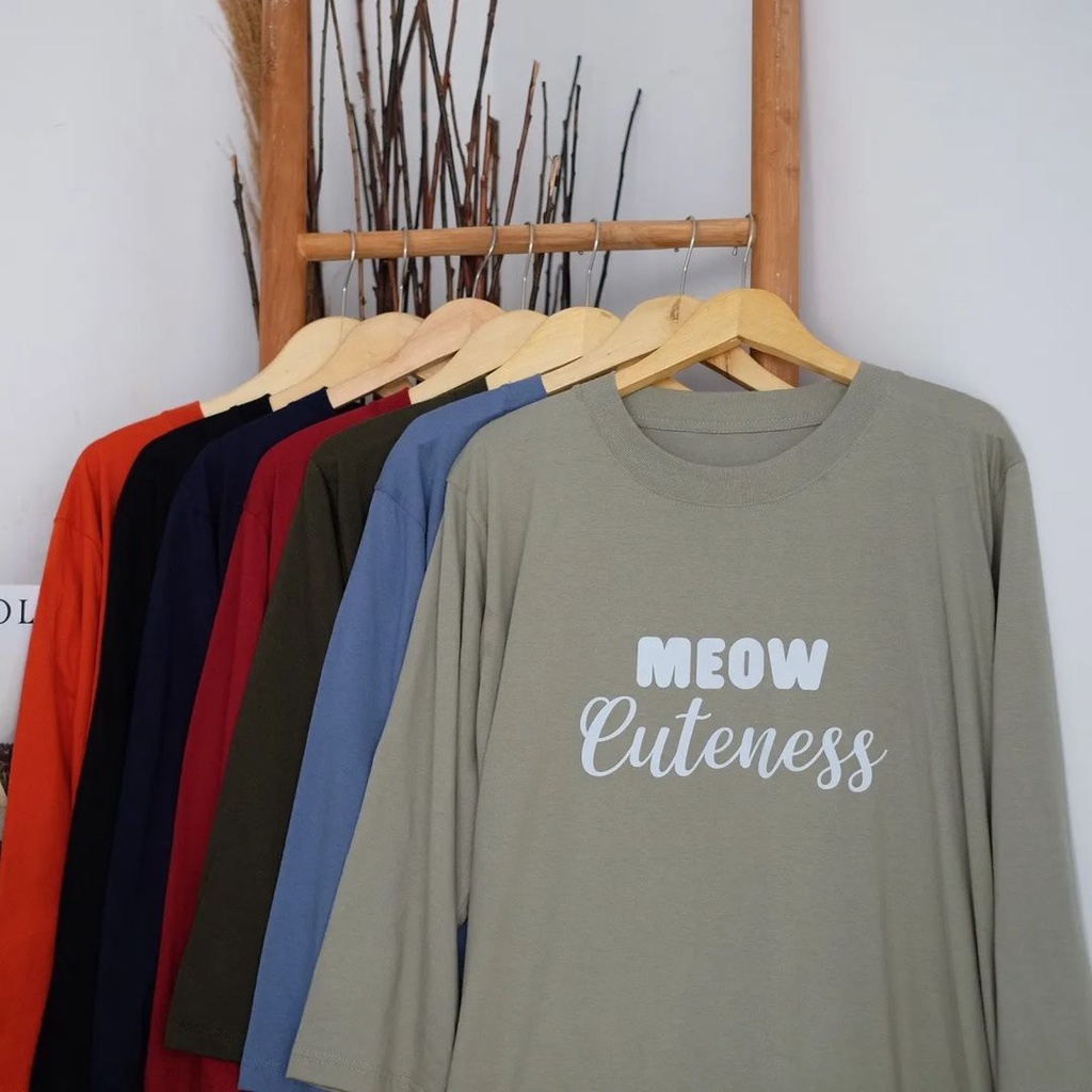 MEOW MIDI DRESS BAHAN KAOS KATUN COMBED 24s MOTIF POLOS APLIKASI SABLON UKURAN M L XL XXL LD 100  - 120 CM MIDI DRESS WANITA TERBARU 2023 KEKINIAN LONG TUNIK JUMBO BAJU KAOS OVERSIZE LENGAN PANJANG GAMIS MIDI DRESS CASUAL PREMIUM