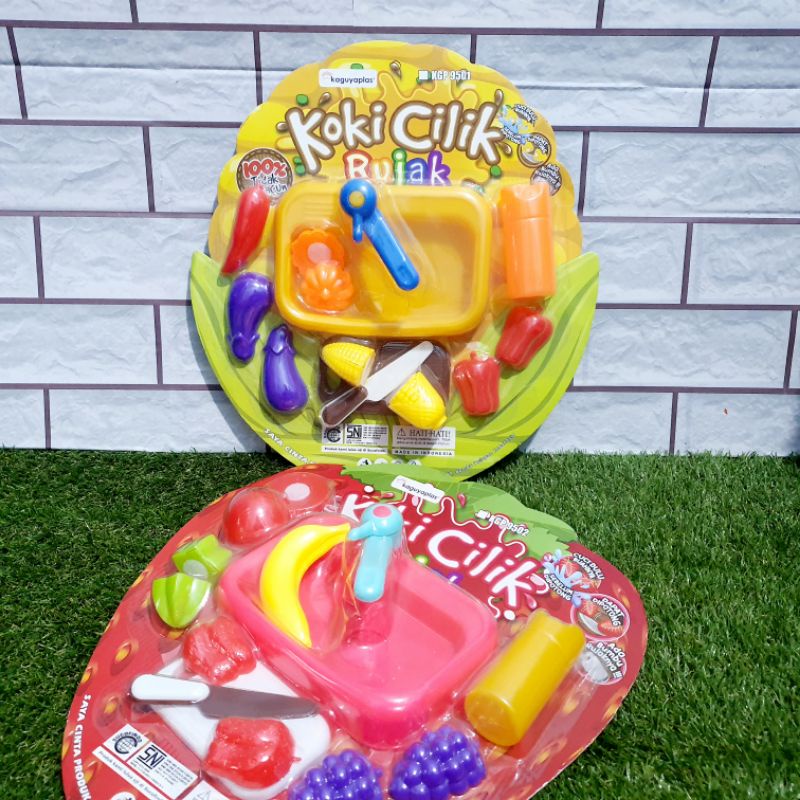 MAINAN KOKI CILIK RUJAK BUAH SAYUR POTONG MURAH - MAINAN WESTAFEL BUAH POTONG
