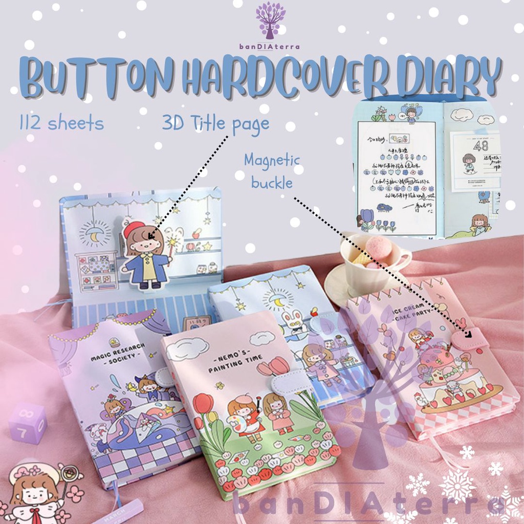 

Bandiaterra Kids Button Hardcover Diary / Buku Catatan Harian Anak Perempuan (6972)