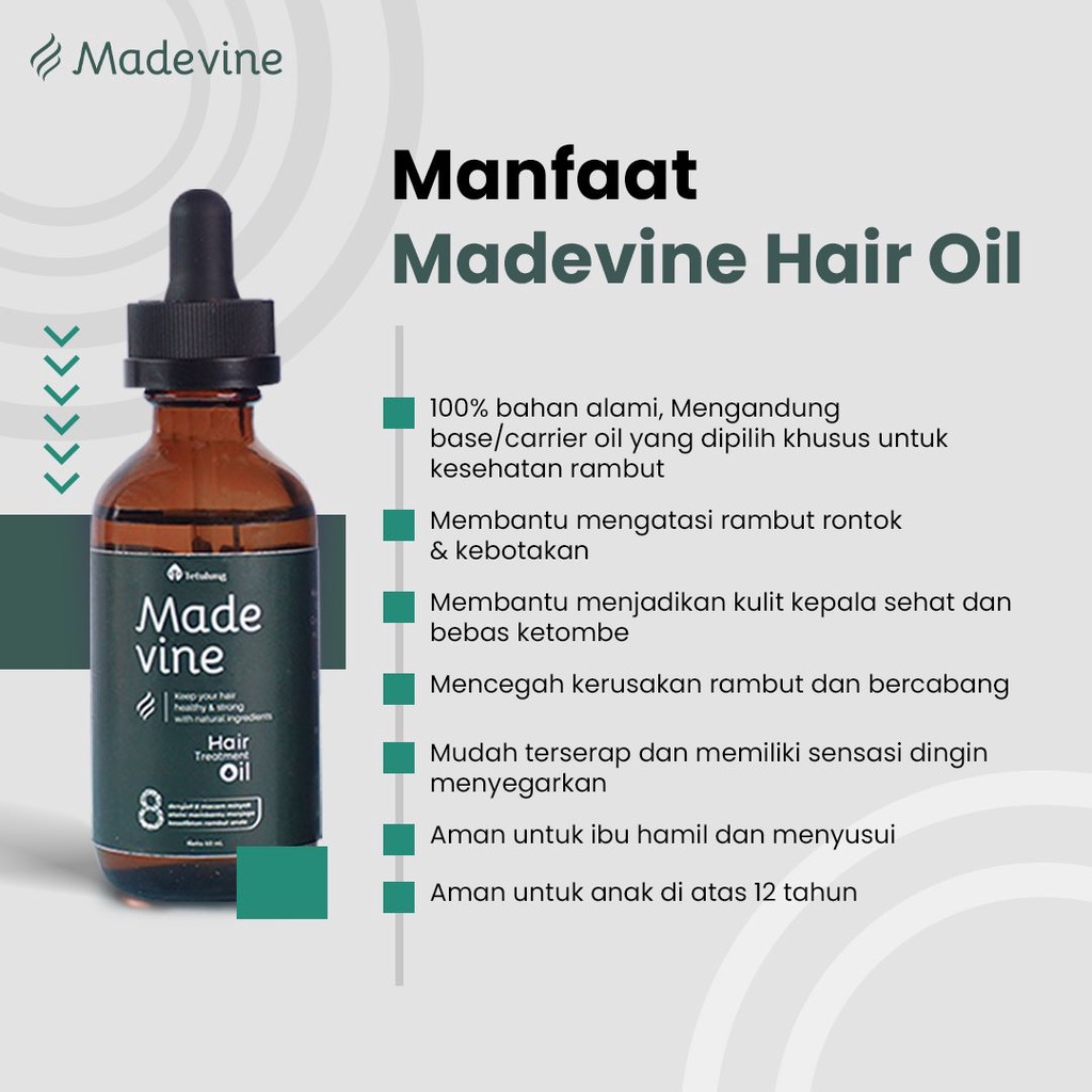 MADE VINE Penumbuh Rambut Botak - HAIR TREATMENT OIL 60ML SUDAH BPOM